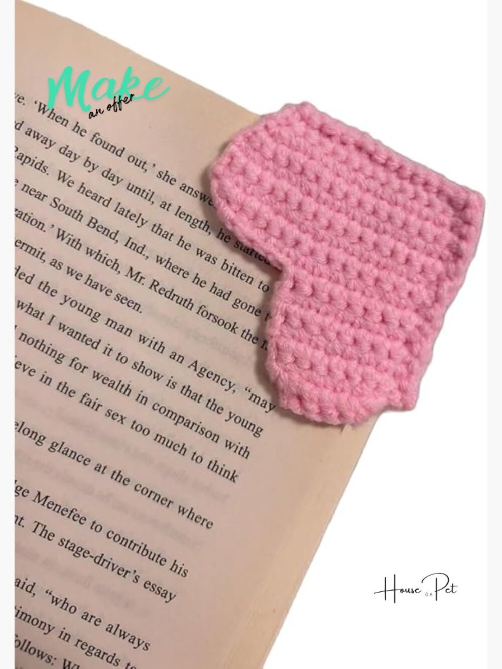 Handmade Crochet Corner Bookmarks, Heart Shaped Book Accessories, Reading Gift